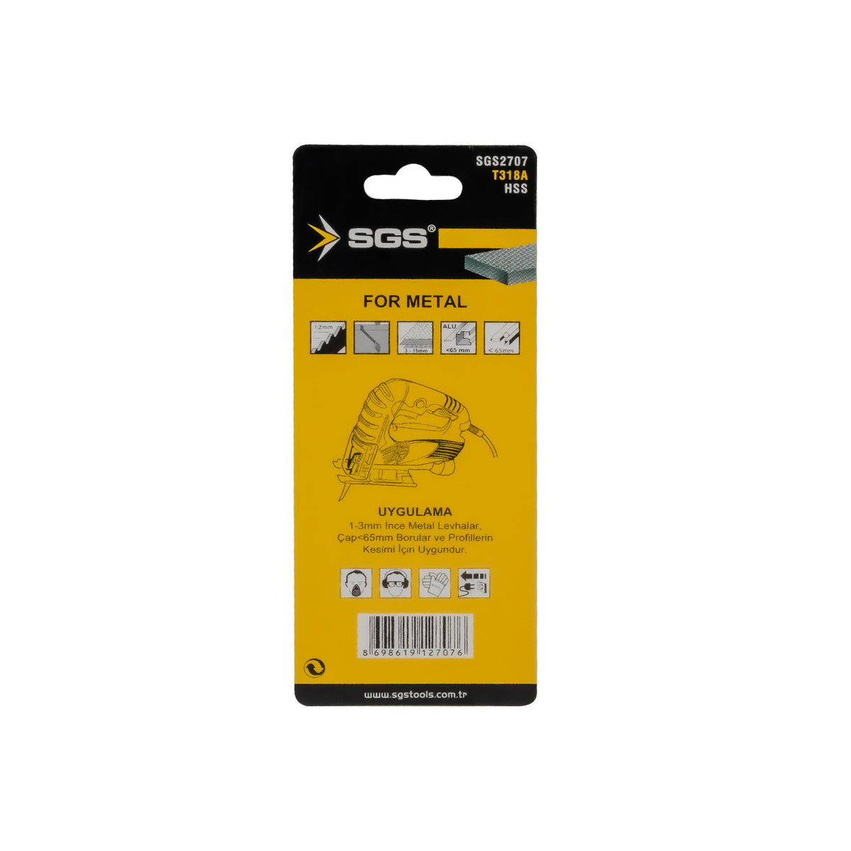 Set 5 pânze decupaj T318A pentru metal 132 x 9.5 mm, HSS, pas dinți 1,2 mm