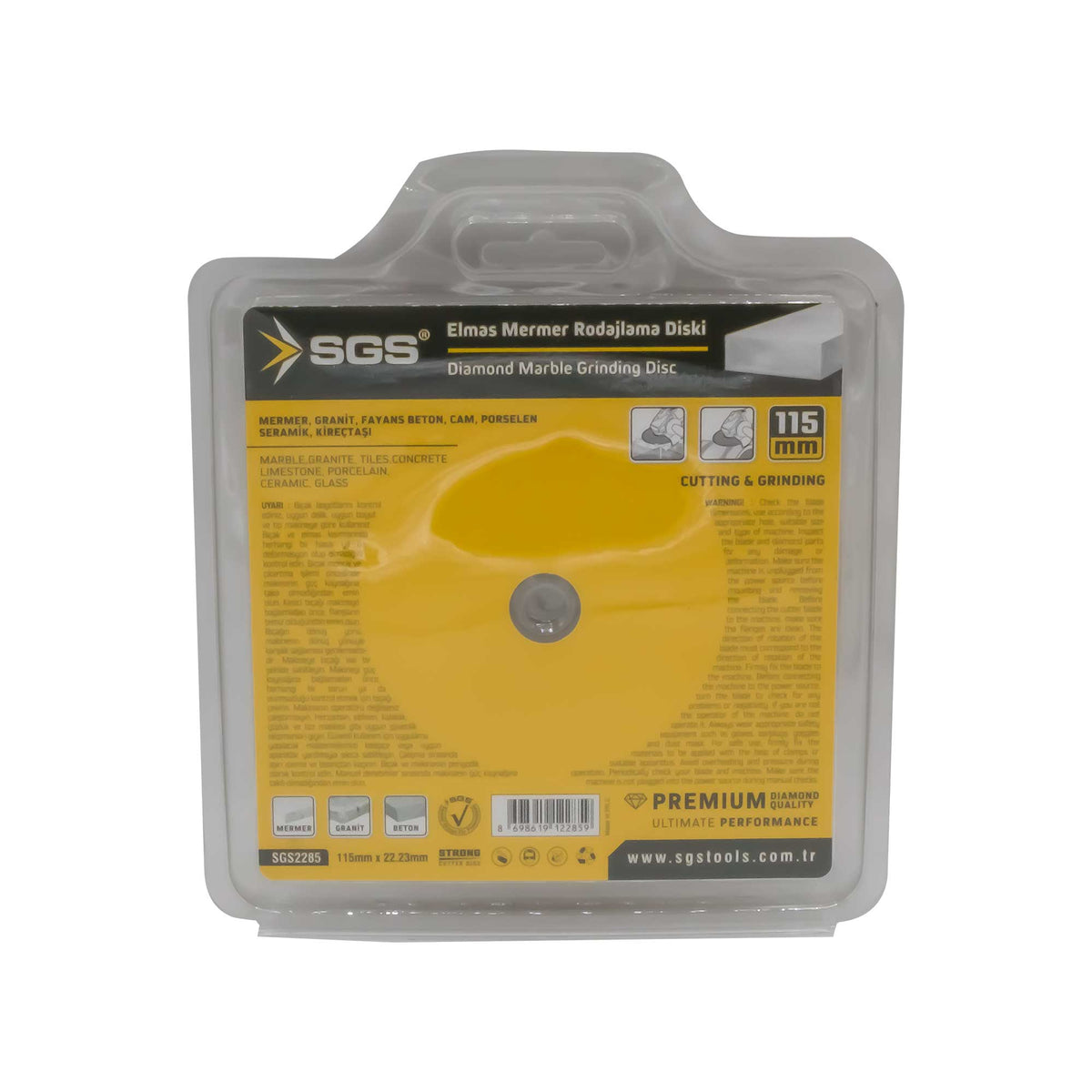 Disc diamantat, SGS, 115 x 22,3 mm, pentru marmură, granit si beton