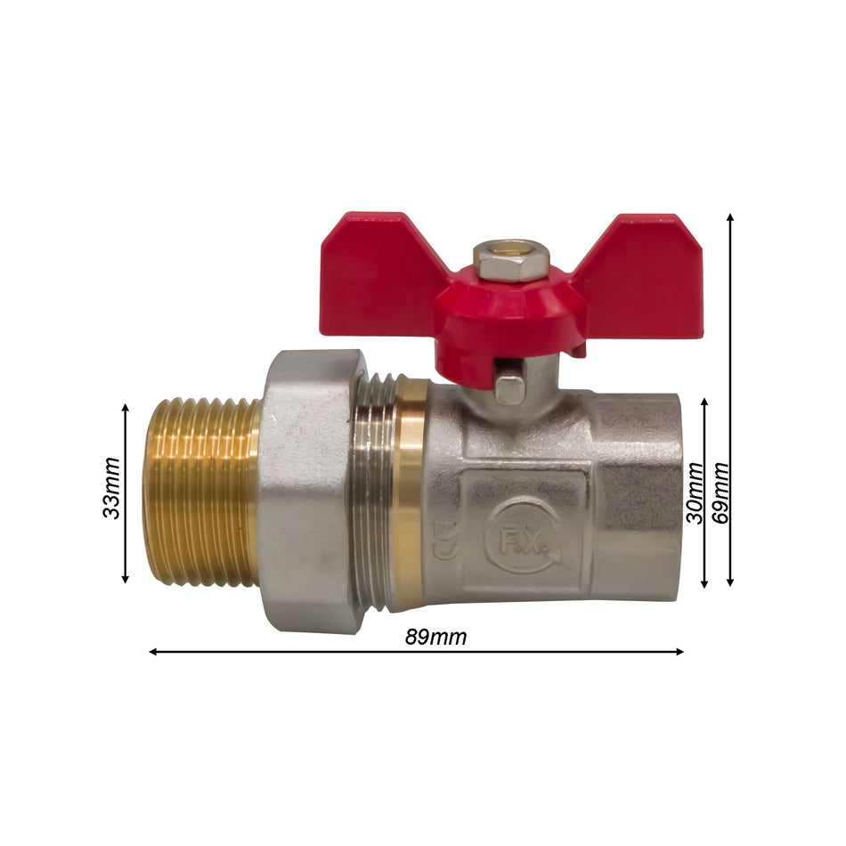 Robinet trecere din bronz cu holender, 1&rdquo;