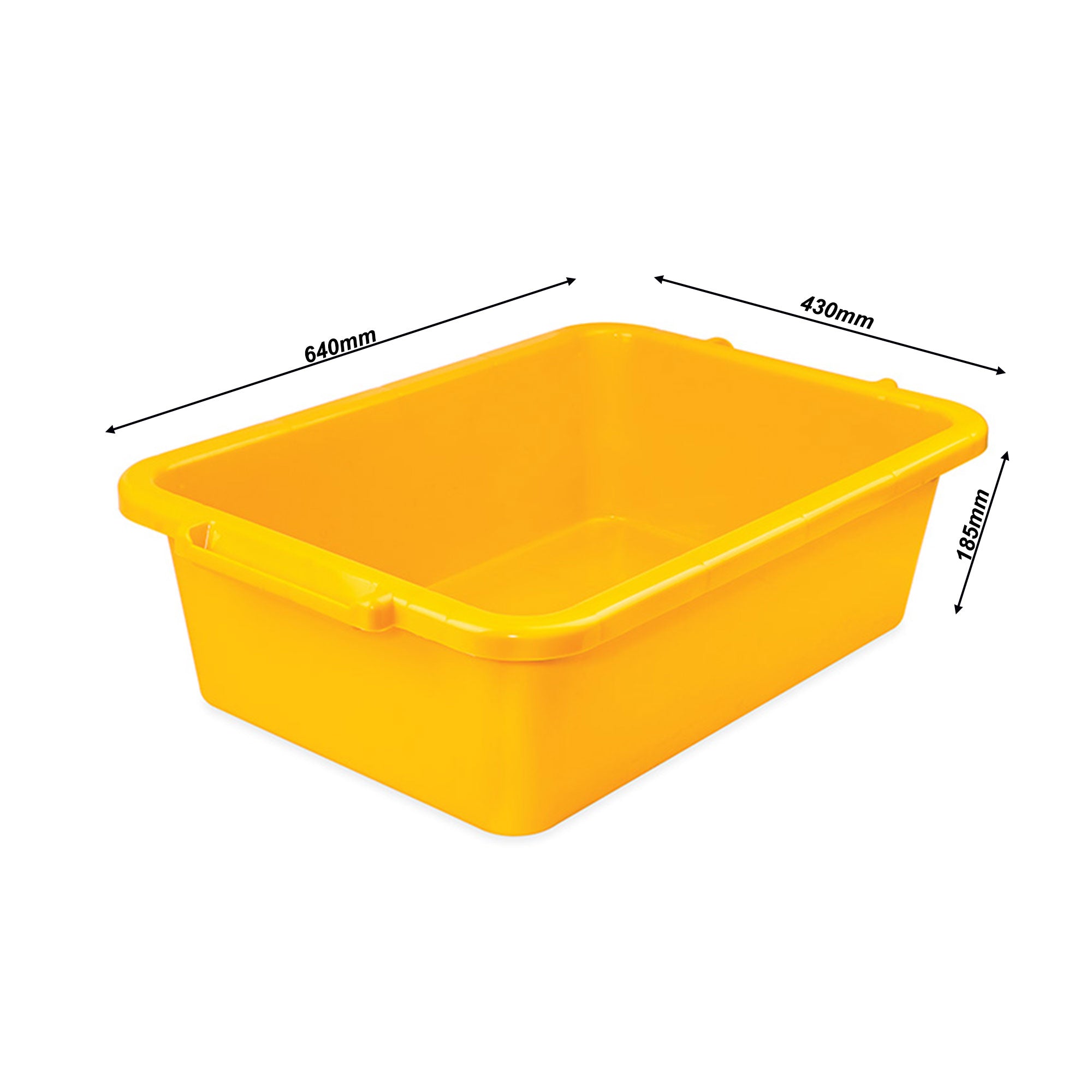 Cuvă din plastic galbenă pentru mortar și tencuială, 35 litri, 64 x 43 x 18,5 cm, SGS
