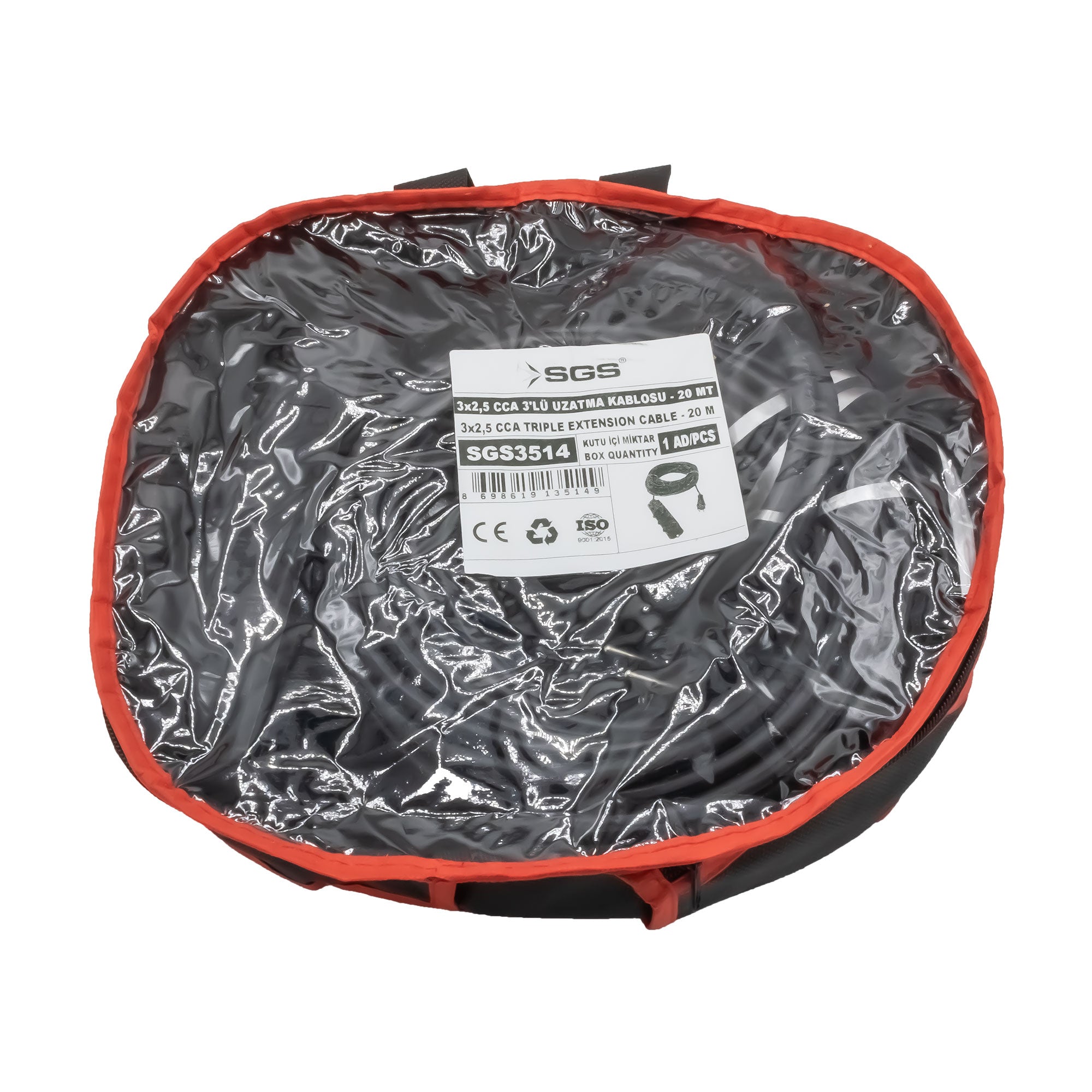 Prelungitor cauciuc 3 prize SGS, 3 x 2,5 mm, 20 m, 250 V, IP44