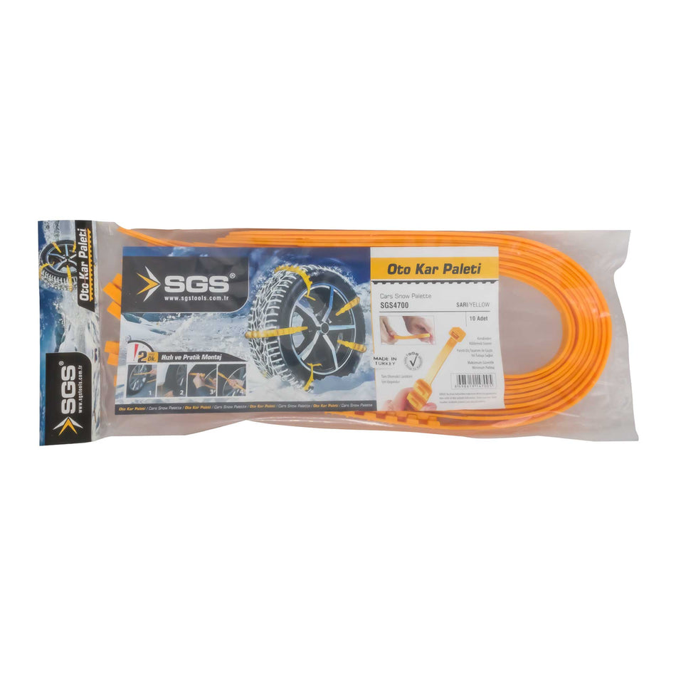 Lanțuri auto din plastic pentru zăpadă – set 10 bucăți, montaj rapid, reutilizabile