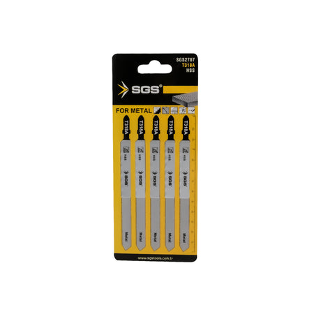 Set 5 pânze decupaj T318A pentru metal 132 x 9.5 mm, HSS, pas dinți 1,2 mm