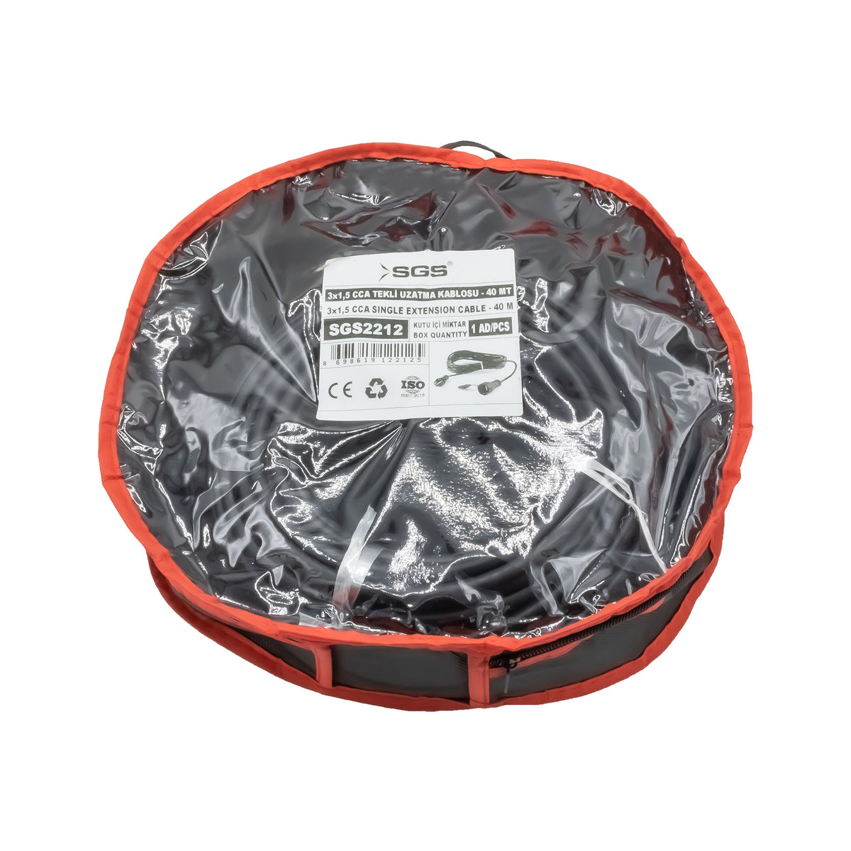 Prelungitor cauciuc 1 priză SGS, 3 x 1,5 mm, 40 m, 250 V, IP44