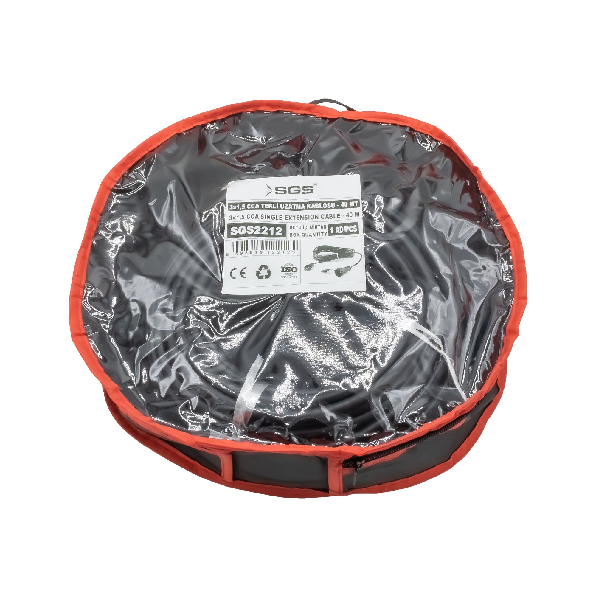 Prelungitor cauciuc 1 priză SGS, 3 x 1,5 mm, 40 m, 250 V, IP44