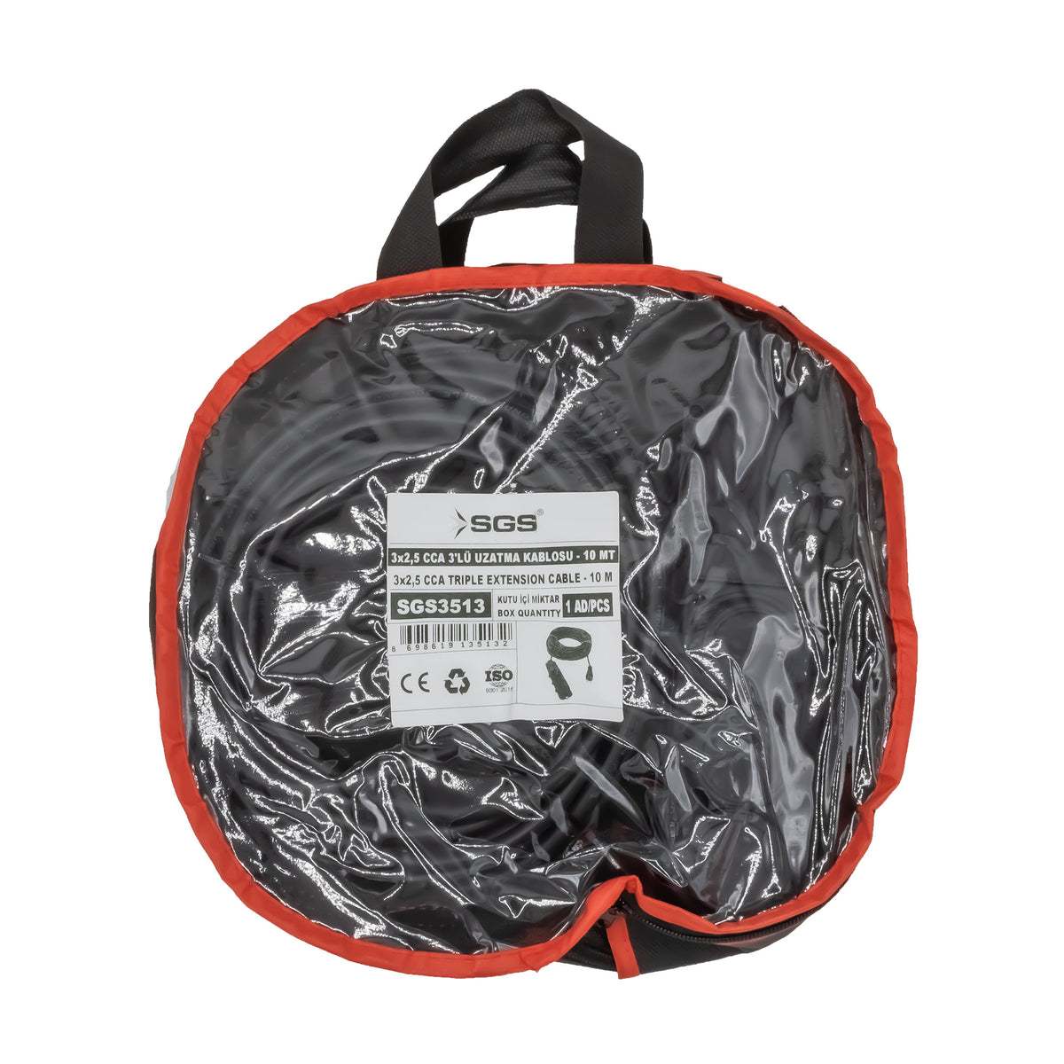Prelungitor cauciuc 3 prize SGS, 3 x 2,5 mm, 10 m, 250 V, IP44