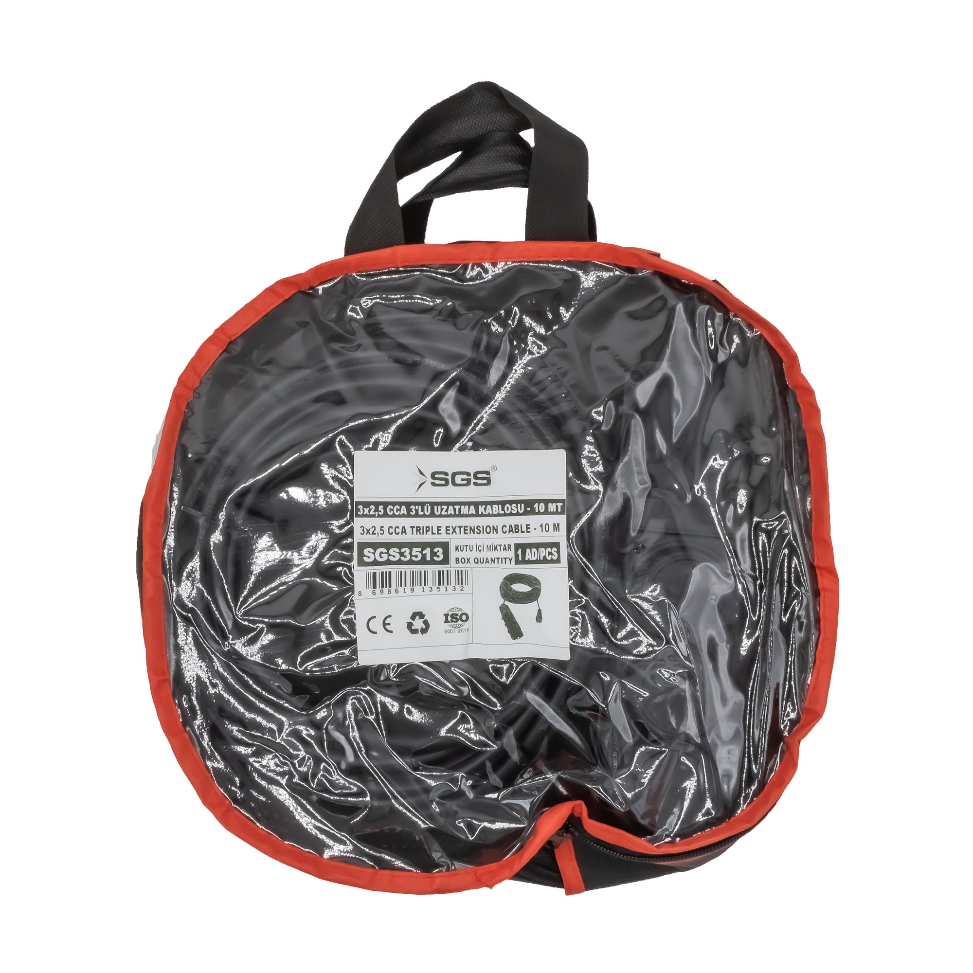 Prelungitor cauciuc 3 prize SGS, 3 x 2,5 mm, 10 m, 250 V, IP44