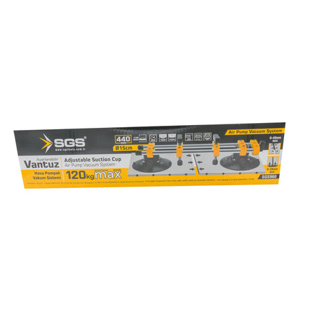 Sistem de nivelare cu ventuze reglabile SGS, bară dublă 440 mm, vacuum cu pompă, capacitate 120 kg