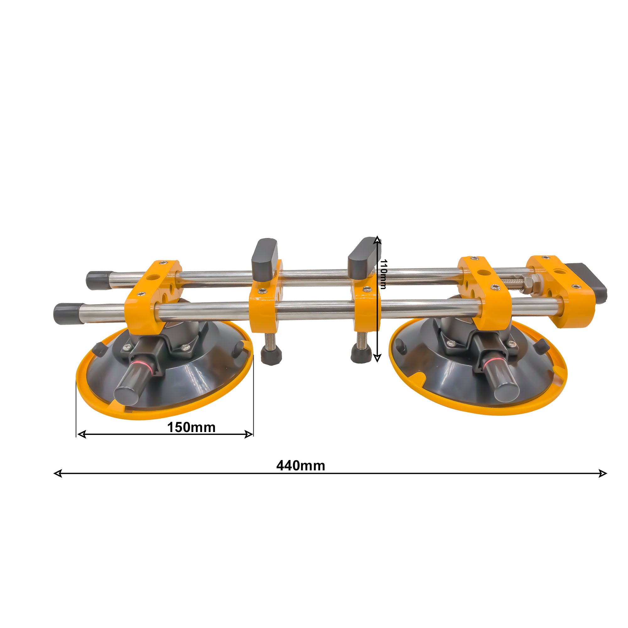 Sistem de nivelare cu ventuze reglabile SGS, bară dublă 440 mm, vacuum cu pompă, capacitate 120 kg