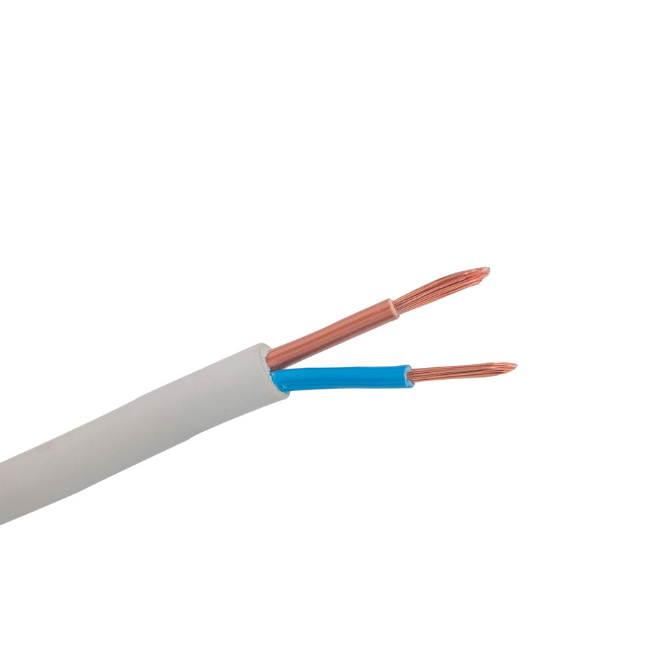 Cablu electric 2 x 2,5 mm², H05VV-F (MYYM), 100 m, alb