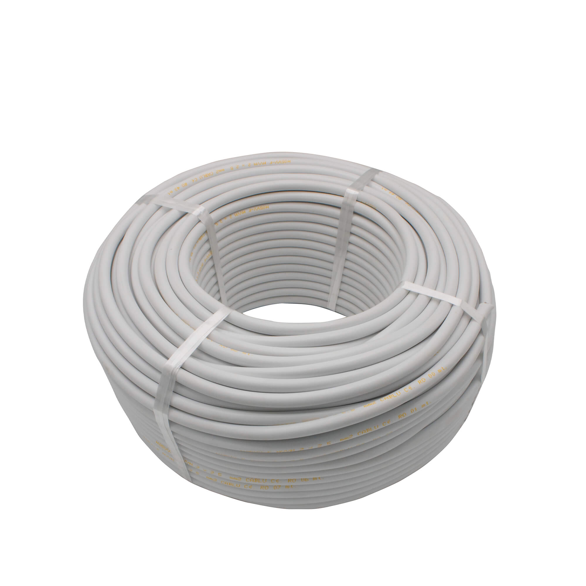 Cablu electric 2 x 2,5 mm², H05VV-F (MYYM), 100 m, alb
