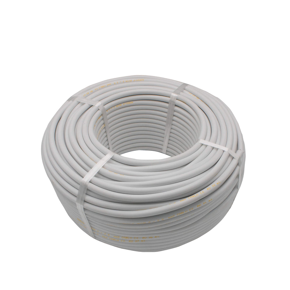 Cablu electric 2 x 2,5 mm², H05VV-F (MYYM), 100 m, alb