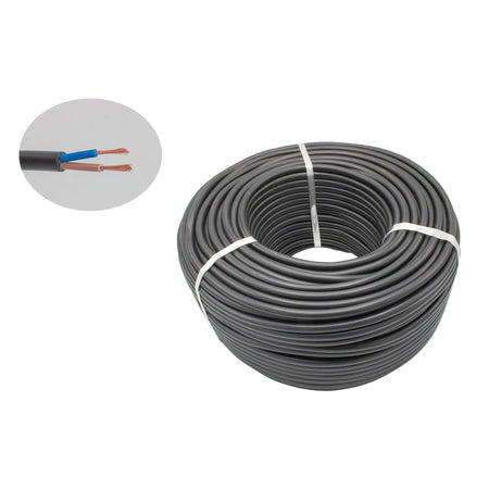 Cablu electric 2 x 2,5 mm², H05VV-F (MYYM), 100 m, negru
