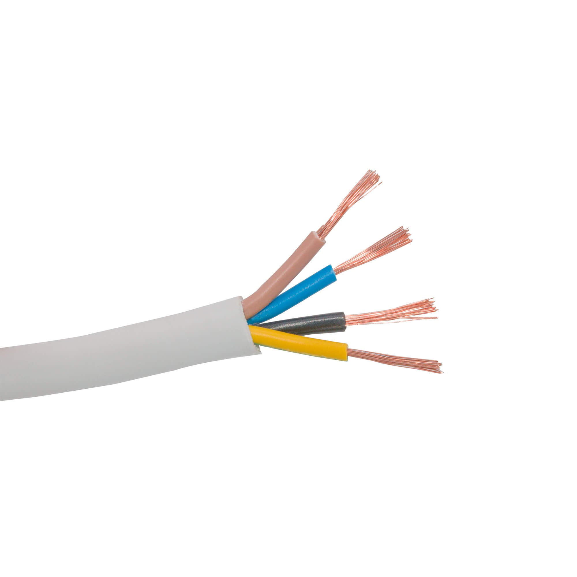 Cablu electric 4 x 1,5 mm², H05VV-F (MYYM), 100 m, alb