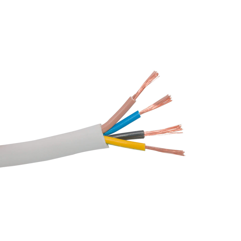 Cablu electric 4 x 1,5 mm², H05VV-F (MYYM), 100 m, alb