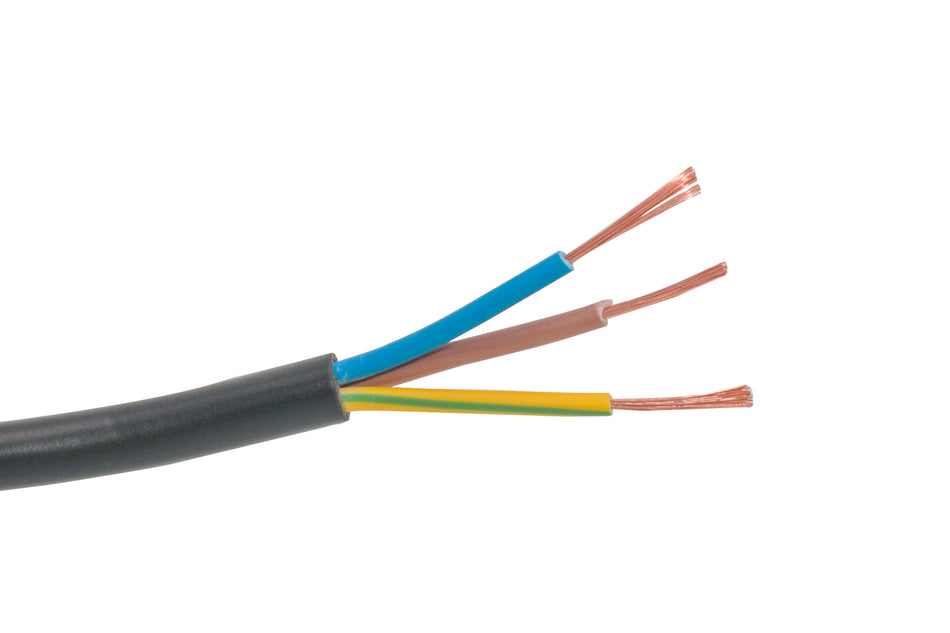 Cablu electric 3 x 1,5 mm², H05VV-F (MYYM), 100 m, negru