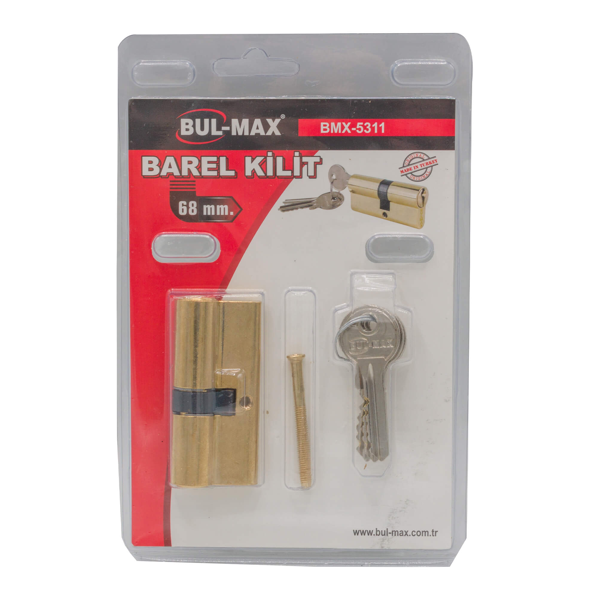 Butuc cilindru pentru ușă 68 mm, 3 chei, Bulmax