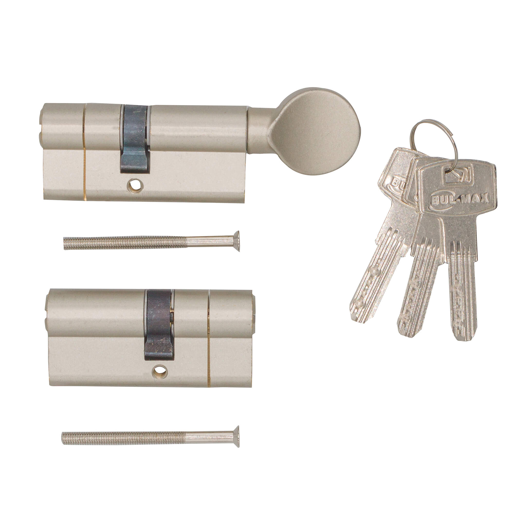 Set cilindru yală cu buton 68 mm, 3 chei amprentă, Bulmax