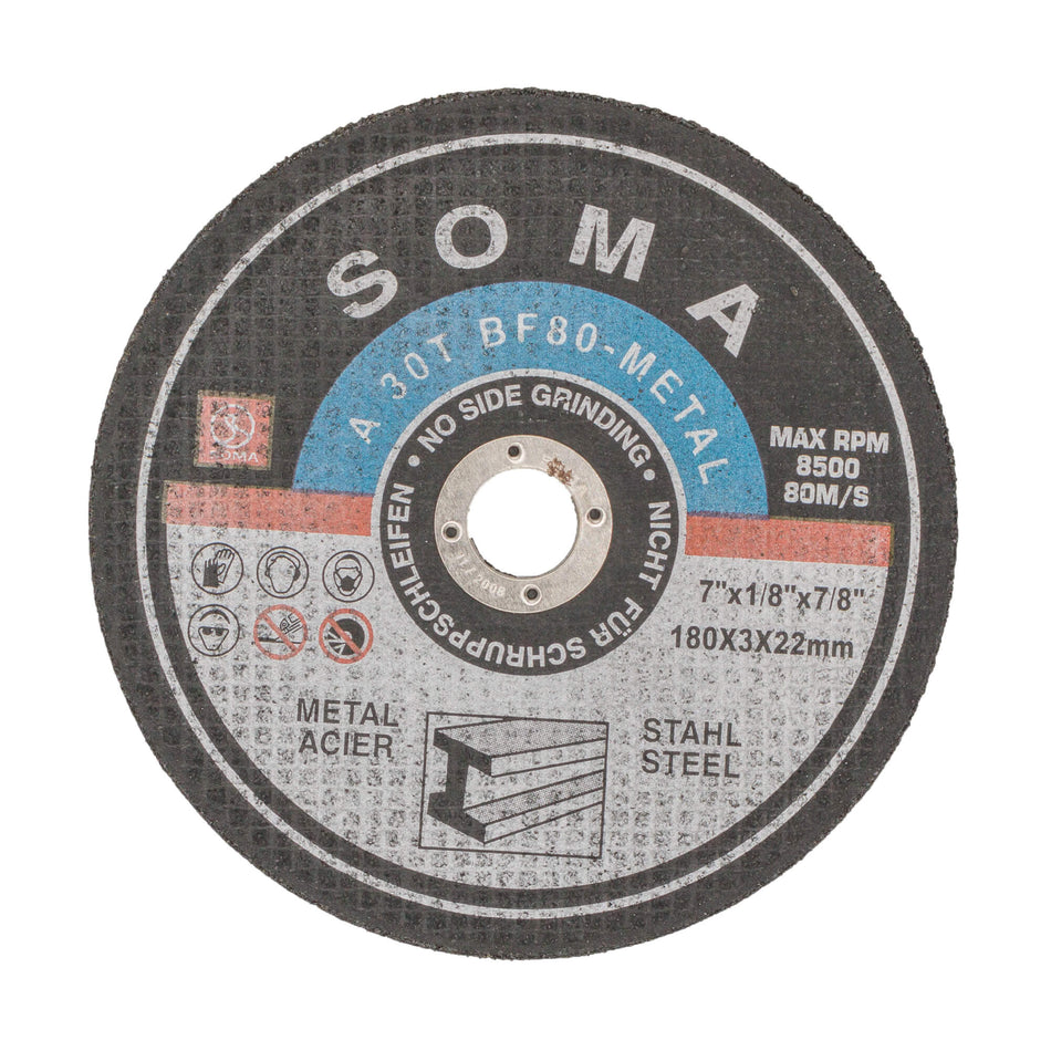 Disc abraziv pentru tăiere metal, 180 x 3 x 22 mm, Soma Profesional, MSA2332 (5buc/set)