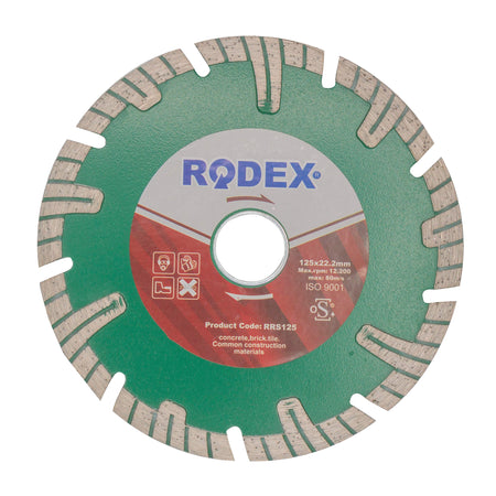 Disc diamantat pentru beton turbo 125 x 22,2 mm, RRS125, Rodex