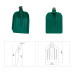 Lopată plastic verde întărită cu inel metalic , No.3, 348 g, 235 x 345 mm