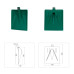 Lopată plastic verde întărită cu inel metalic , No.8, 528 g, 325 x 395 mm