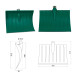 Lopată plastic verde întărită cu inel și bord metalic, 958 g, 460 × 370 mm