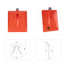 Lopată plastic portocalie întărită cu inel metalic , No.8, 528 g, 325 x 395 mm