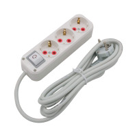 Prelungitor 3 prize cu întrerupător led 5 m MSA Group, 16A, 250A, MSA2069