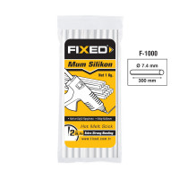 Batoane silicon pentru pistol lipit 7.4 mm x 300 mm, 1000 grame, transparent, FIXED F-1000