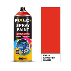 Vopsea spray FIXED, 400 ml, roșu lucios, RAL 3020, pentru interior și exterior, rezistentă UV