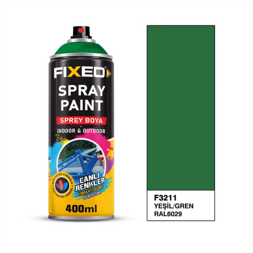 Vopsea spray FIXED, 400 ml, verde, RAL 6029, pentru interior și exterior, rezistentă UV