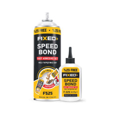 Adeziv instant FIXED Speed Bond F525, set lipire rapidă cu activator spray, 500 ml spray + 125 g adeziv