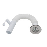 Sifon flexibil, cu ventil pentru masina de spalat, lung, 32 mm