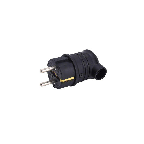 Ștecher cauciuc cot monofazat IP44 16A 230V negru BYLION – KEF-L-F