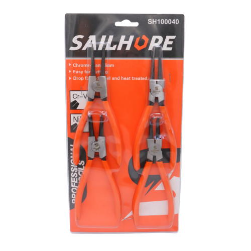 Set clești siguranțe 4 piese SAILHOPE, Cr-V, interior/exterior, drept și îndoit – MSA104
