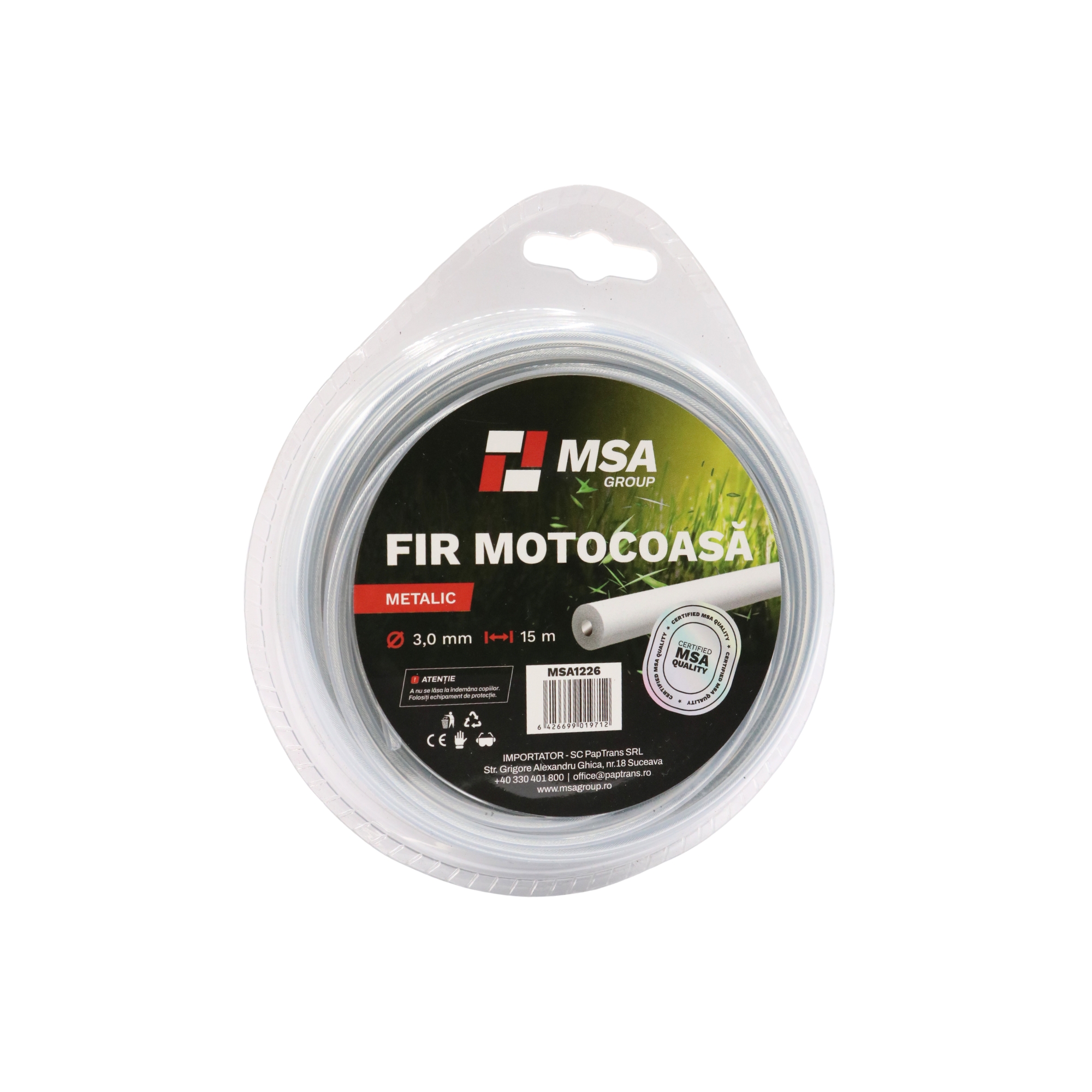 Fir Motocoasă Metalic Ø3,0 mm, 15 m, MSA Group – MSA1226
