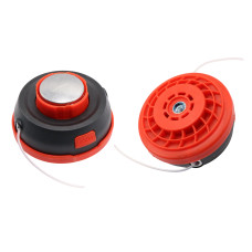 Tambur motocoasă roșu, buton metal mare, M10 x 1.25, fir dublu – MSA1511-2