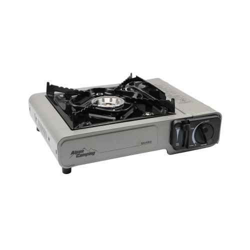 Aragaz portabil cu 1 ochi Alpen Camping Bavaria IK001, 2.2 kW, alimentare butan, aprindere piezo, valiză transport inclusă, 34 x 28 cm