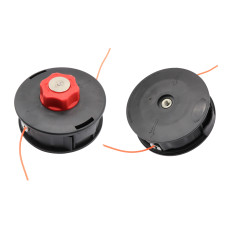 Tambur motocoasă negru + roșu, buton metal, M10 x 1.25, fir dublu – MSA2726