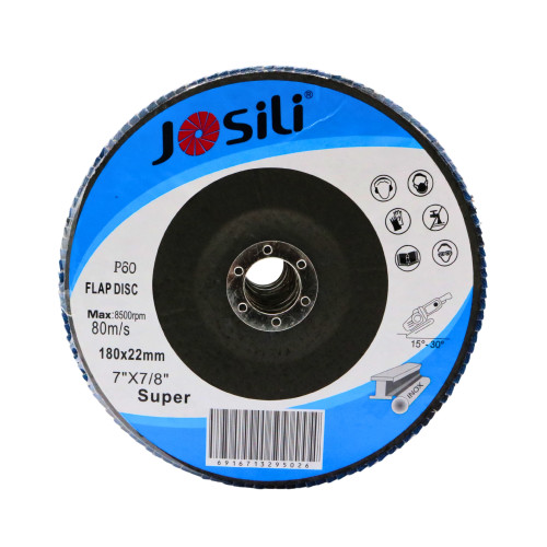 Disc lamelar albastru 180 x 22 mm P60, JOSILI, MSA3315