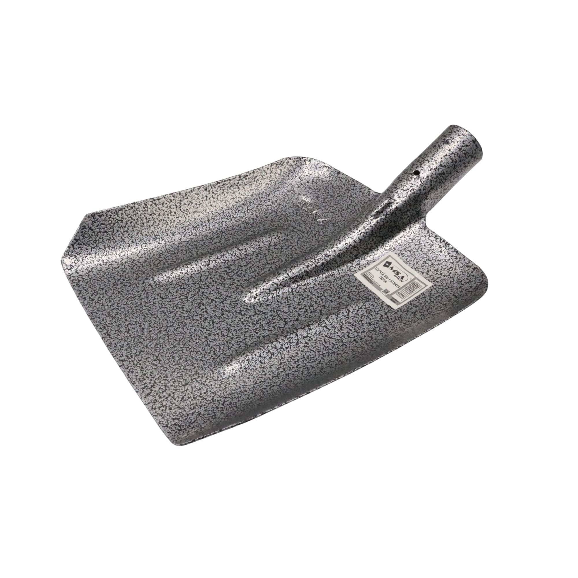 Lopată pătrată metalică gri, 720 g