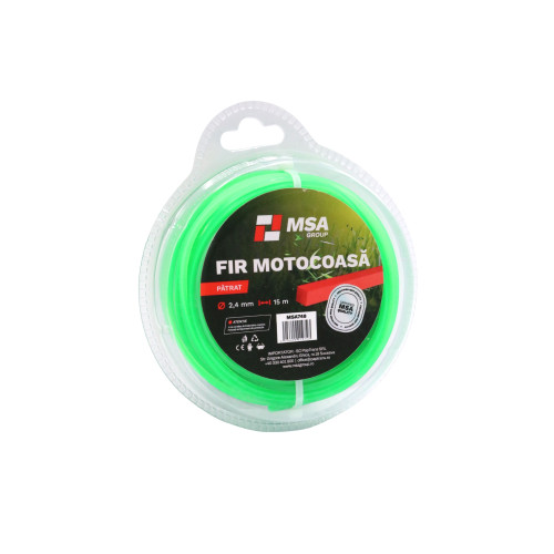 Fir Motocoasă Pătrat Ø2,4 mm, 15 m, MSA Group – MSA748
