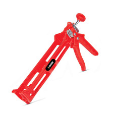 Pistol silicon profesional, corp plastic roșu, tijă cromată