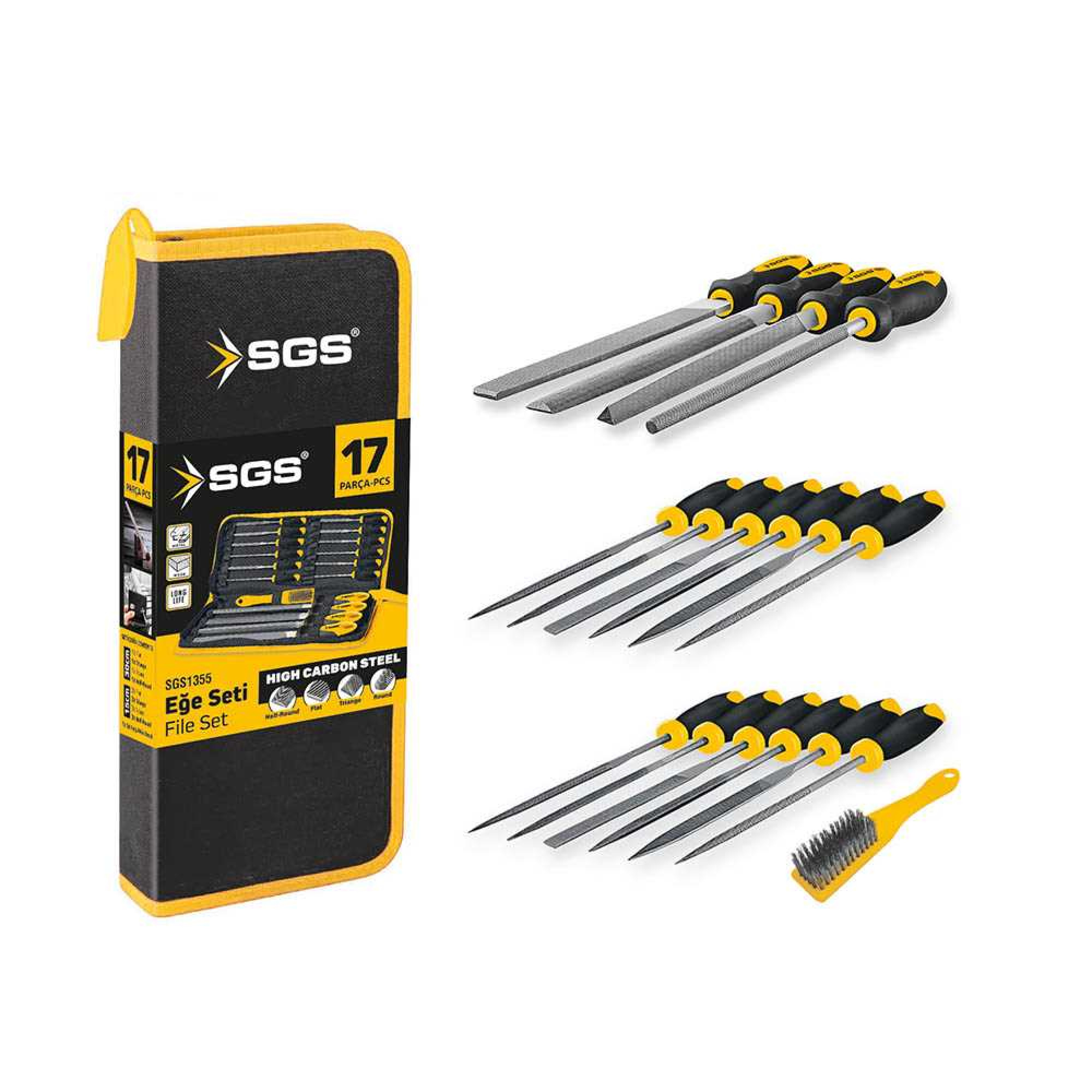 Set pile metalice, 17 piese, SGS