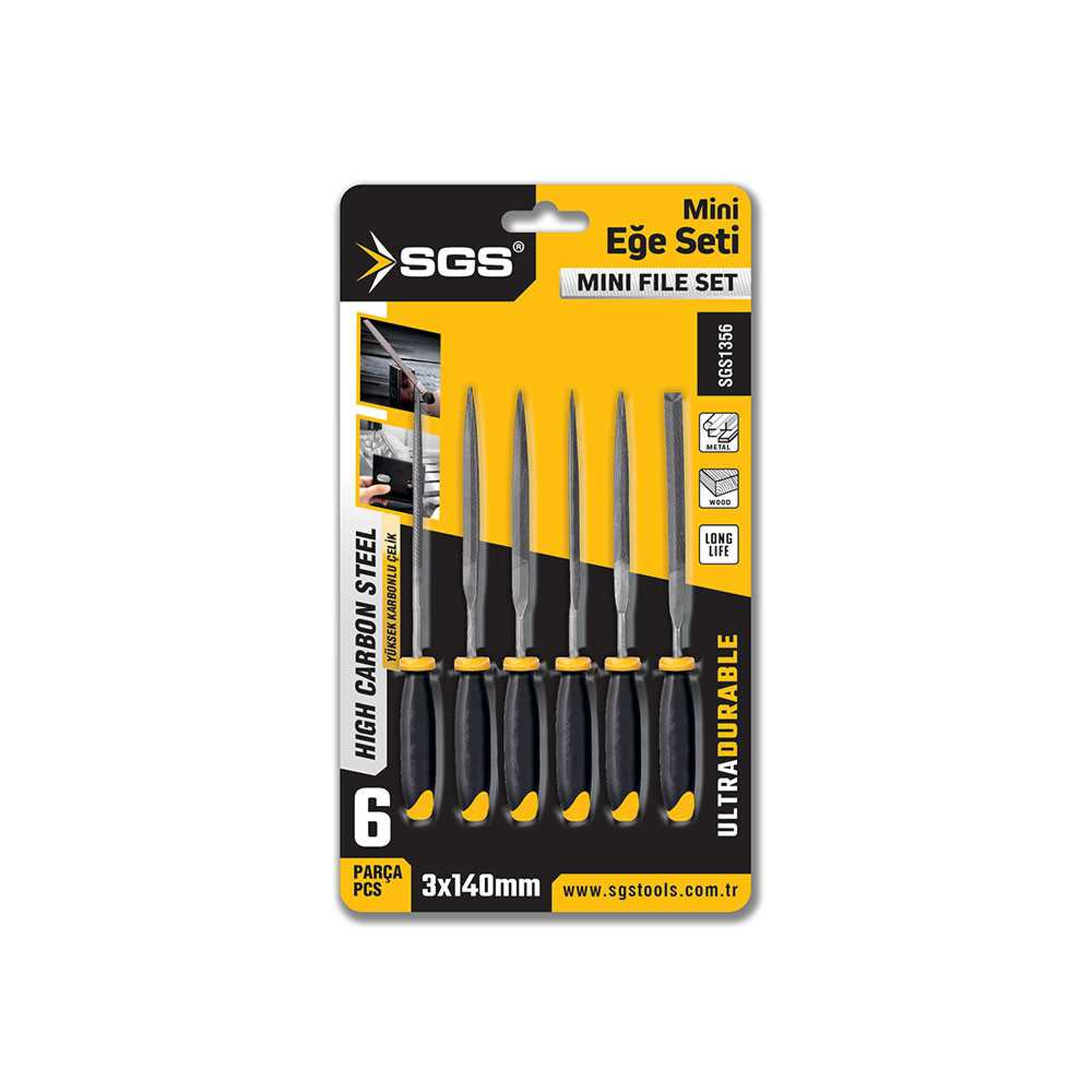 Set pile mini, 3 × 140 mm, 6 piese, SGS