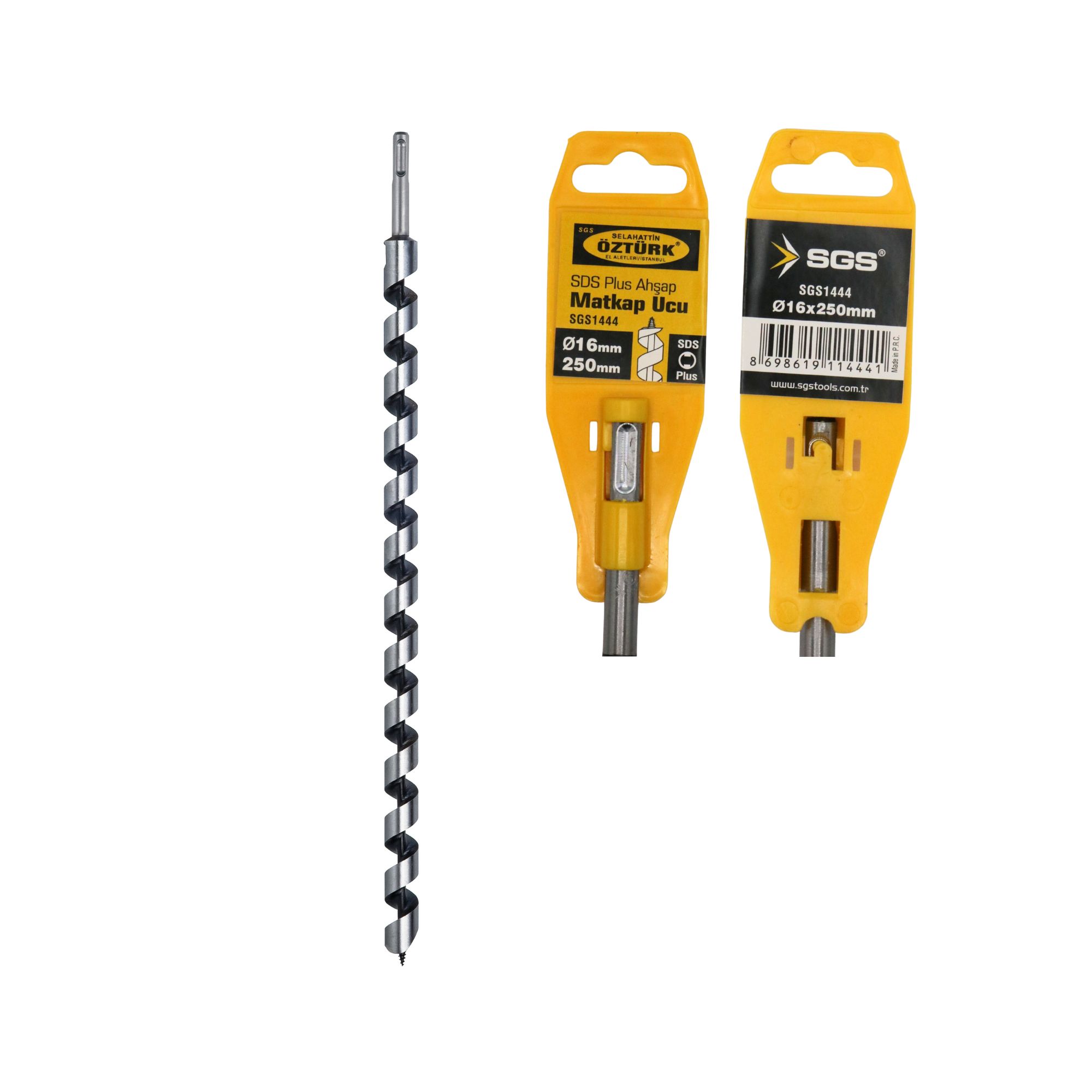 Burghiu lemn SDS-Plus Ø16 x 250 mm, spirală cu vârf autofiletant, pentru bormașină, SGS