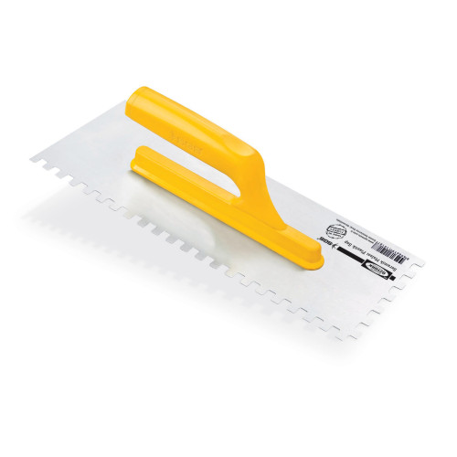 Gletieră dințată, 8 x 8 mm, 30 cm, oțel polisat, mâner plastic ergonomic