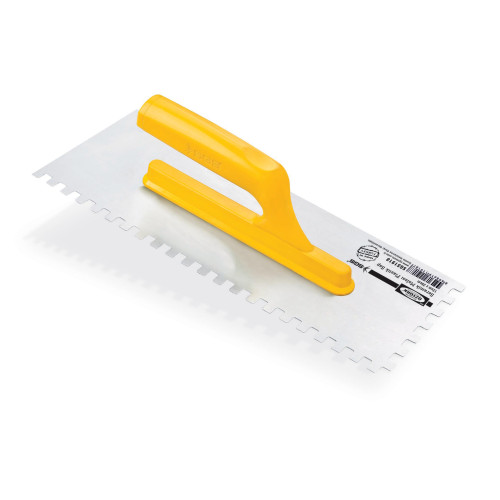 Gletieră dințată, 10 x 10 mm, 35 cm, oțel polisat, mâner plastic ergonomic