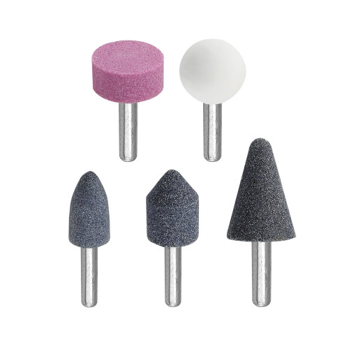 Set pietre de șlefuit mini SGS, 5 piese, pentru metal și lemn, tijă 6 mm, 22.000 RPM